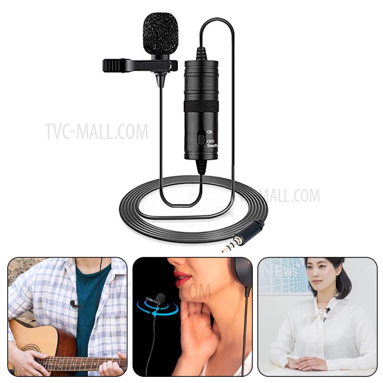 BOYA 3.5mm Lavalier Microphone 6m Clip-on Collar Condenser Hands-free Lapel Mic for Smartphone DSLR Camera-5