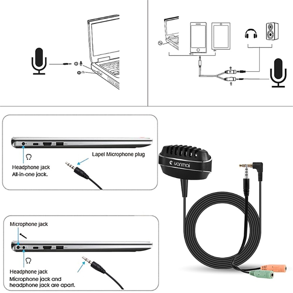 Yanmai R999 Aufnahme Mikrofon Lavalier K Song Mobilmikrofon Hochempfindlichkeitskondensator Mikrofon-6