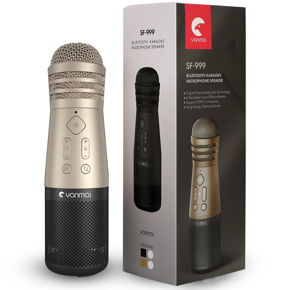 YANMAI SF-999 Mini Wireless Bluetooth Handheld Microphone Mobile Phone K Song - Gold-8