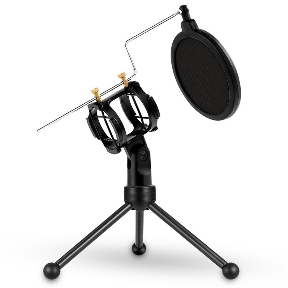 YANMAI PS-3 Portable Microphone Pop Filter Mesh Shockproof Desktop Stand - Black-3