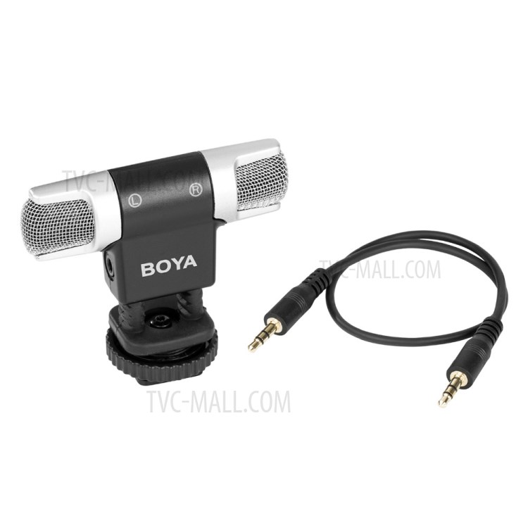 BOYA BY-MM3 Dual Head Stereo Recording Condenser Microphone for Smartphone DSLR Camera DV Live Streaming Video-6