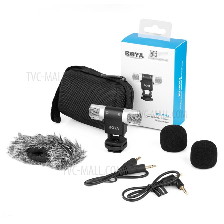 BOYA BY-MM3 Dual Head Stereo Recording Condenser Microphone for Smartphone DSLR Camera DV Live Streaming Video-7