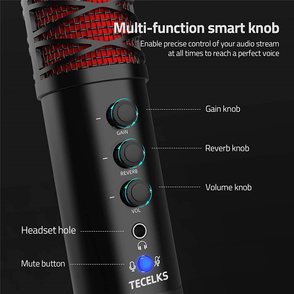 WONEW ZB02 USB Condenser Microphone Cardioid Mic with Tripod for PC Computer Laptop Recording Studio-2