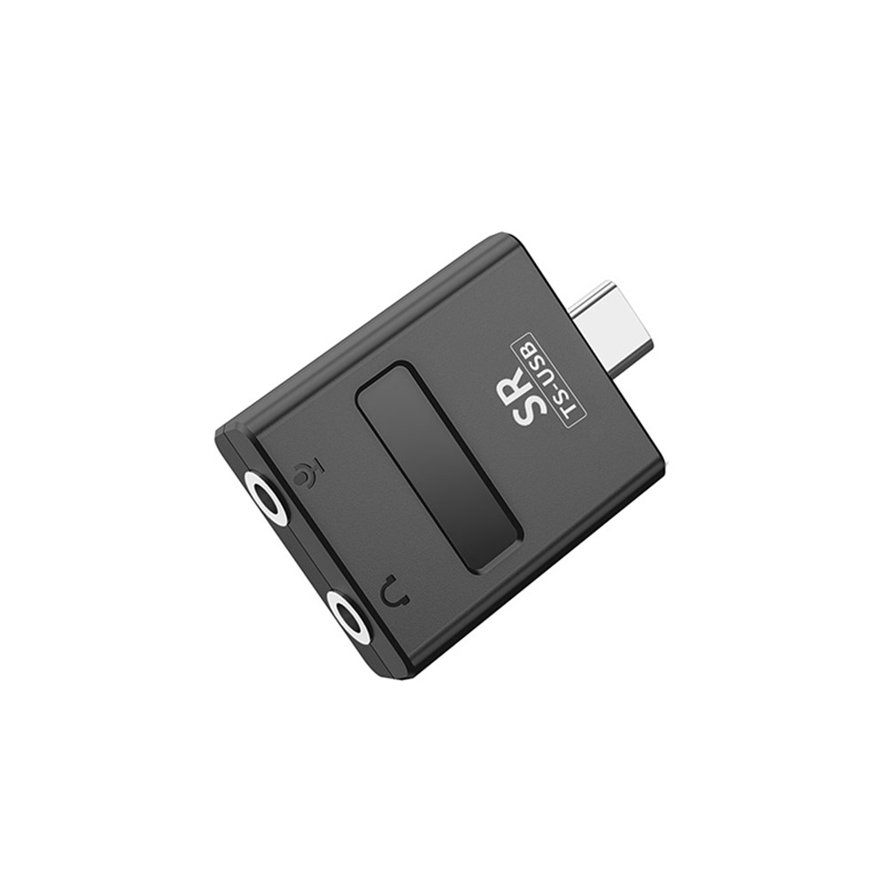 7RYMS SR TS-USB Audio Adapter External Sound Card Type-C Plug with 3.5mm Ports for Smartphone Laptop Vlog Live Streaming-2