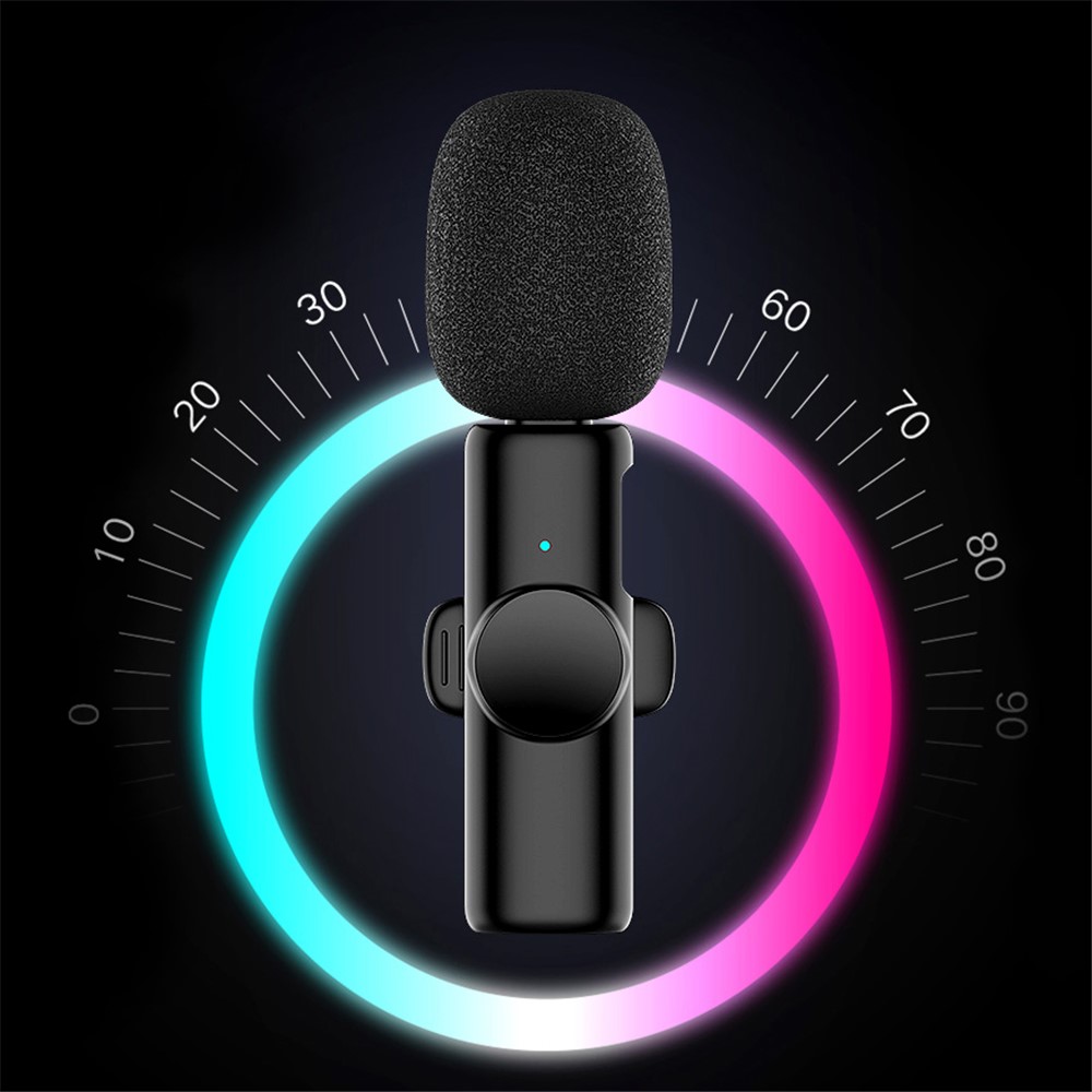 K2 Type-C Wireless Lapel Microphone Plug and Play Noise Reduction Lavalier Mic for Live Interview Mobile Phone Recording-5