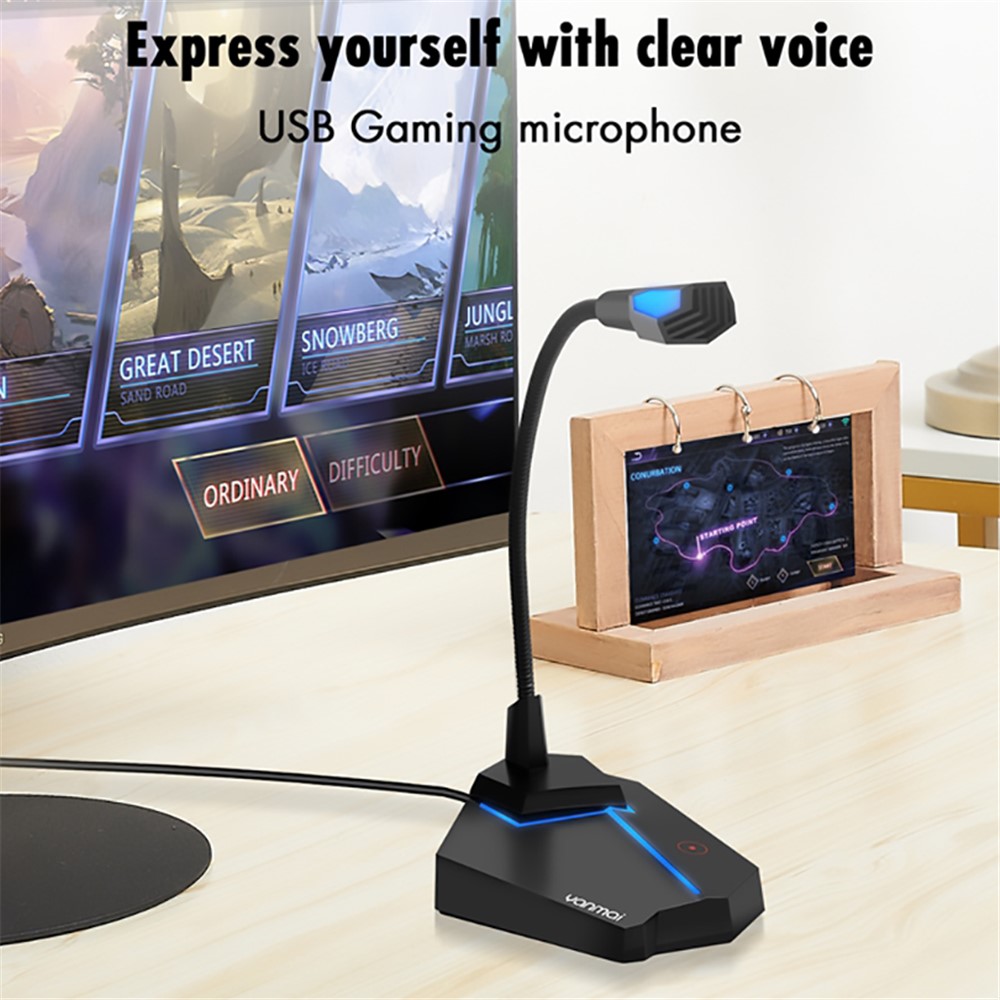 YANMAI G25 RGB Wired Desktop Standing Microphone Condenser USB Plug Play Mic for Recording/Game/Live-stream/Webcast Video/Conference-2