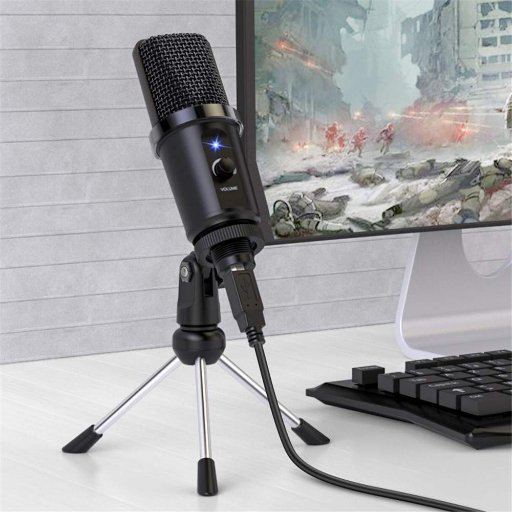 DM19 USB Computer Microphone Condenser Cardioid Mic with Tripod Stand for Gaming Live Streaming Recording-10