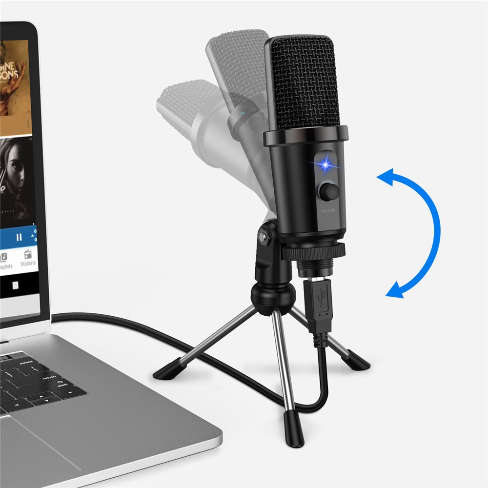 DM19 USB Computer Microphone Condenser Cardioid Mic with Tripod Stand for Gaming Live Streaming Recording-12