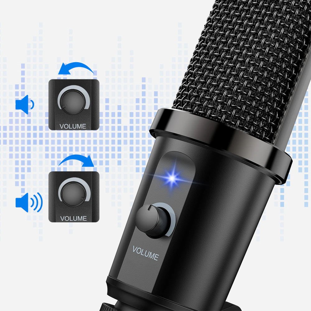 DM19 USB Computer Microphone Condenser Cardioid Mic with Tripod Stand for Gaming Live Streaming Recording-8
