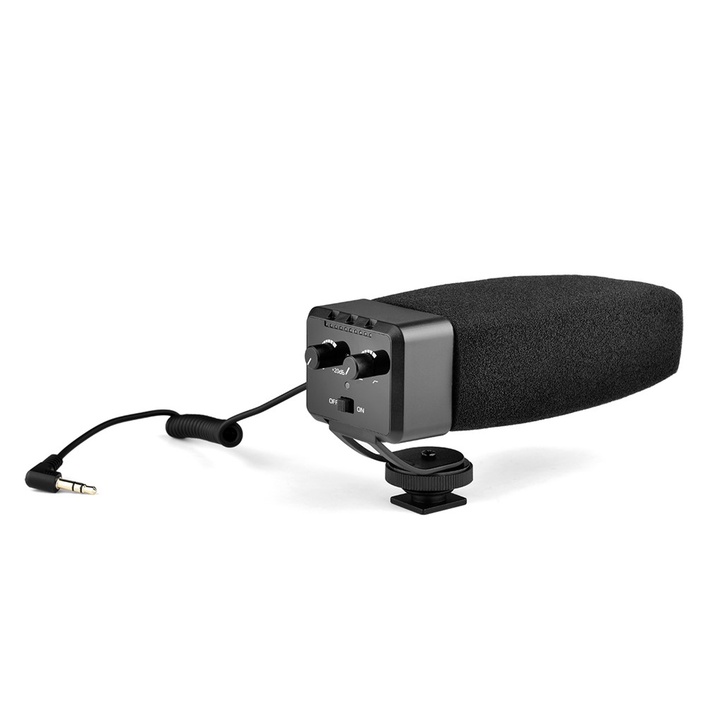 YELANGU MIC09 Professional On-Camera Interview Gain Microphone 3.5mm Audio Plug for DSLR Camera VLOG-10