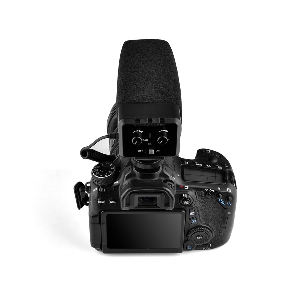 YELANGU MIC09 Professional On-Camera Interview Gain Microphone 3.5mm Audio Plug for DSLR Camera VLOG-12