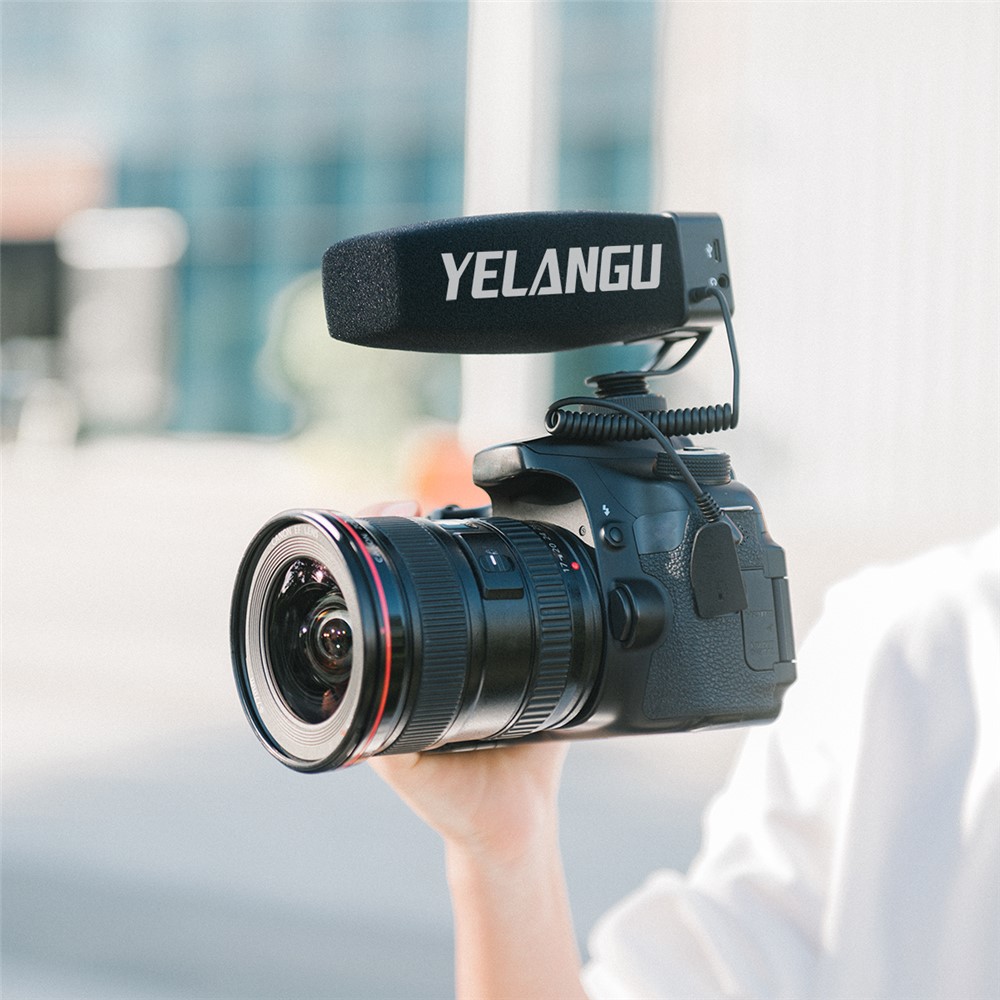 YELANGU MIC09 Professional On-Camera Interview Gain Microphone 3.5mm Audio Plug for DSLR Camera VLOG-2
