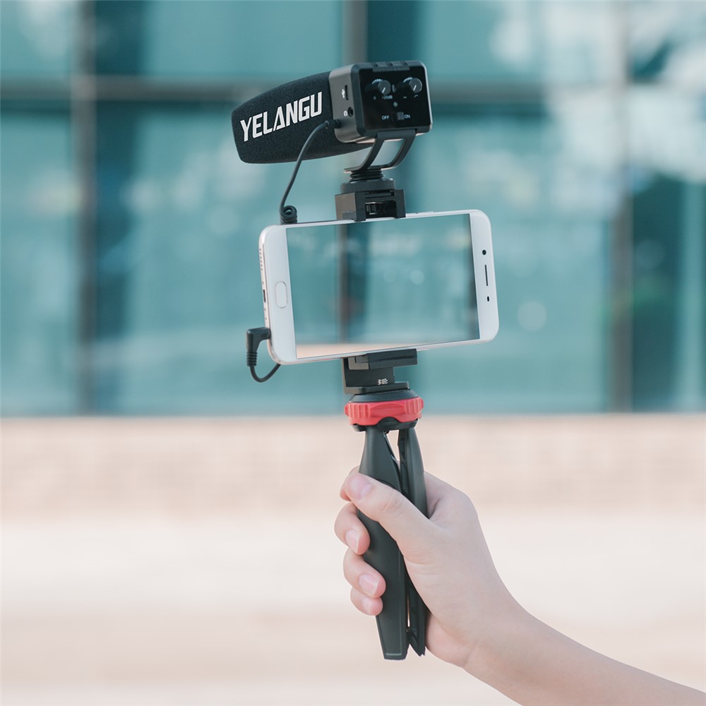 YELANGU MIC09 Professional On-Camera Interview Gain Microphone 3.5mm Audio Plug for DSLR Camera VLOG-4