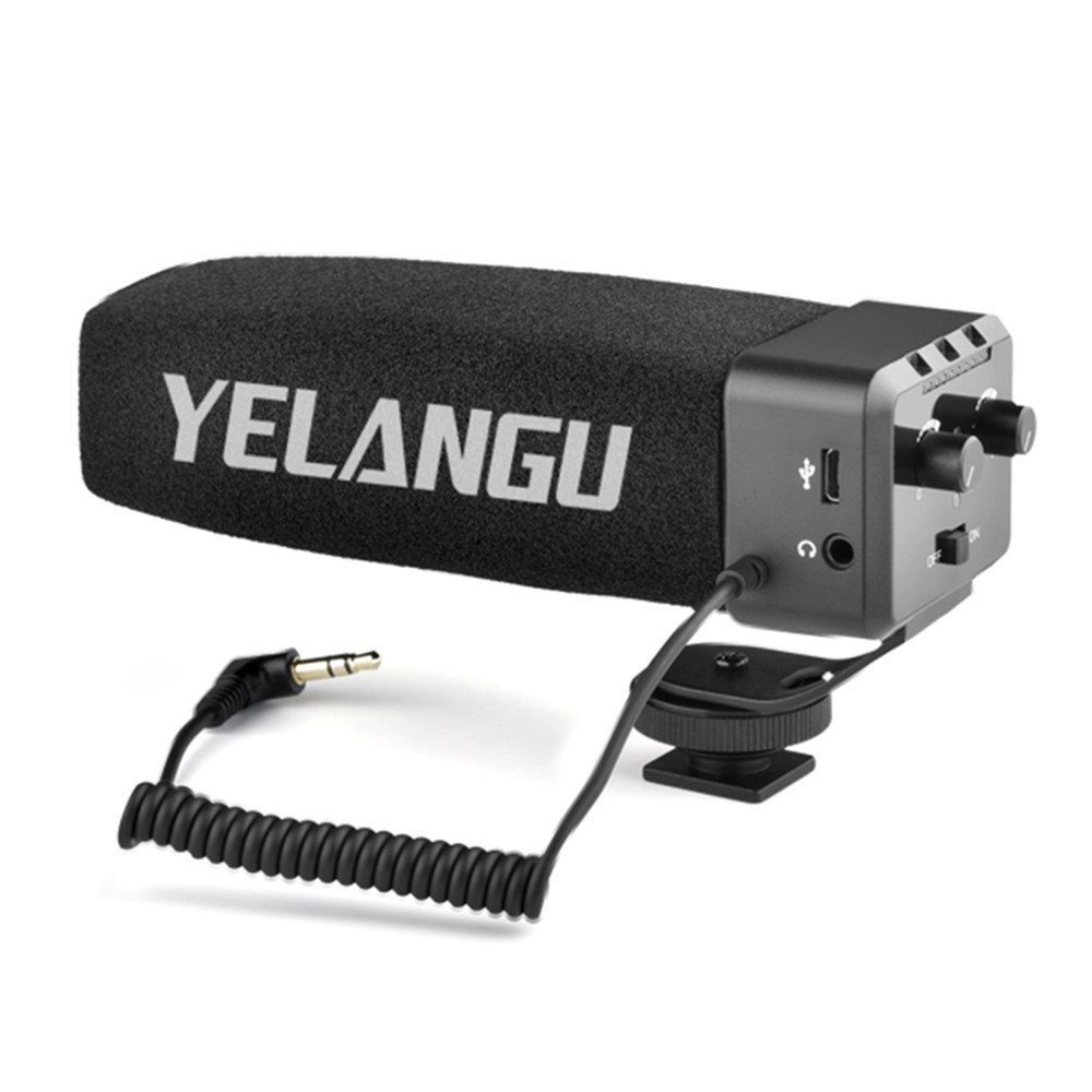 YELANGU MIC09 Professional On-Camera Interview Gain Microphone 3.5mm Audio Plug for DSLR Camera VLOG-9