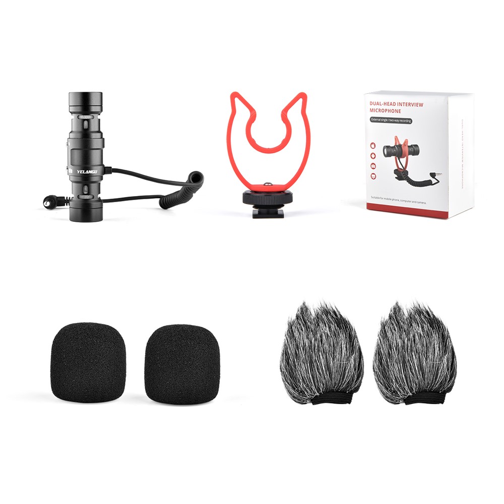 YELANGU MIC11 Portable Recording Microphone Professional Anti-Noise Microphone with External Single/Two-Way Recording Switch-14