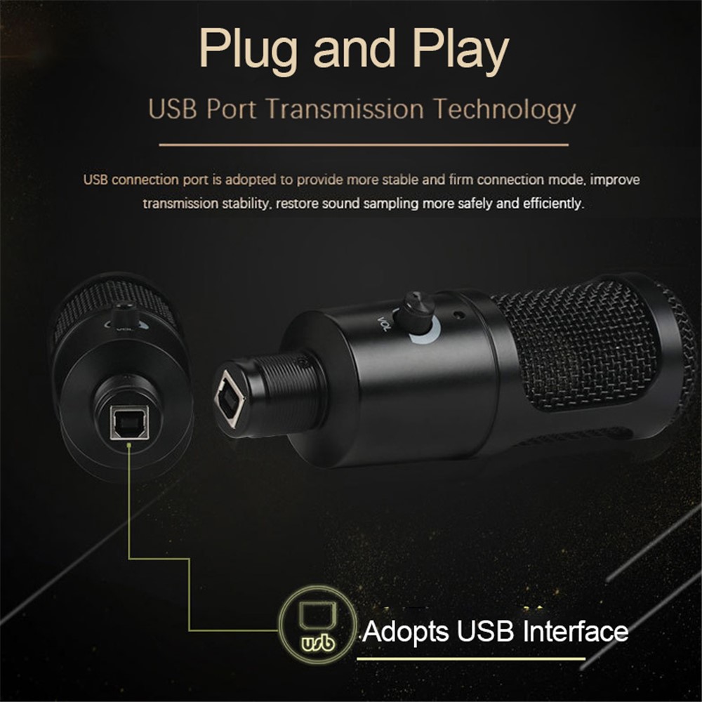 A6+35 Microphone Set USB Wired Unidirectional Microphone External Cardioid Recording Mic Kit with Shock-Proof Clip for Livestreaming/Gaming/Karaoke/Singing/Teaching-8
