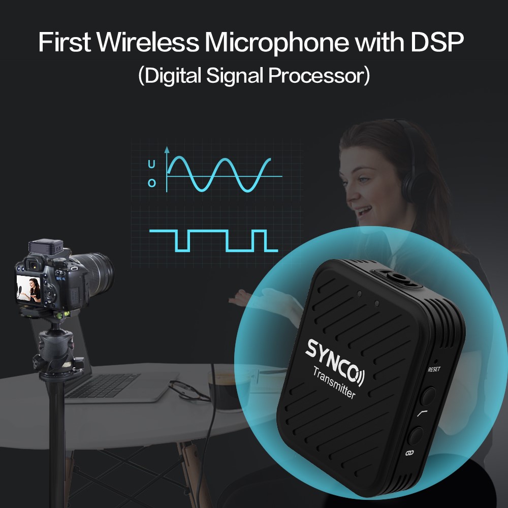 SYNCO G1A1 Wireless Lavalier Microphone Lightweight Portable Mini Microphone with Indicator Light for Video Recording/Live-streaming-5