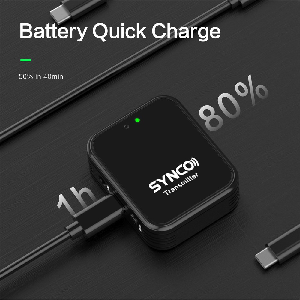 SYNCO G1T Portable 2.4G Wireless Microphone Lightweight Mini Type-C Connector Lavalier Microphone for Video Recording/Live-streaming-12