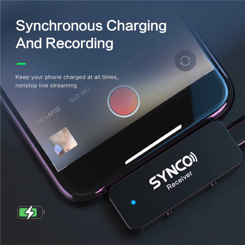 SYNCO G1T Portable 2.4G Wireless Microphone Lightweight Mini Type-C Connector Lavalier Microphone for Video Recording/Live-streaming-7