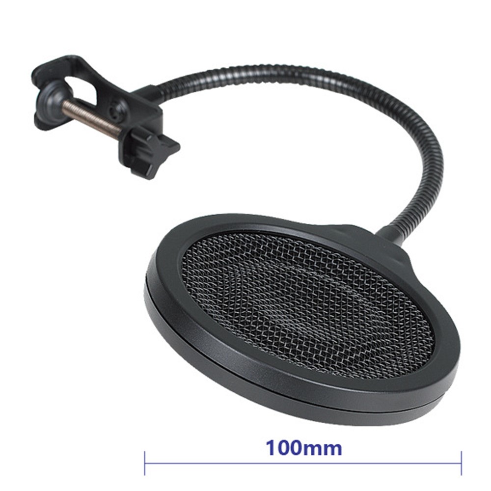 TEYUN PS-3 Three Layered Microphone Pop Filter Mask Shield Professional Mic Wind Pop Screen with Flexible 360-degree Gooseneck Clip Stabilizing Arm-4