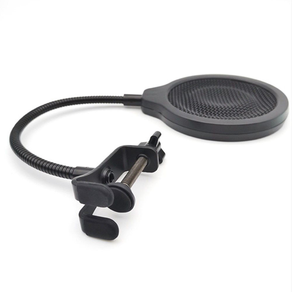 TEYUN PS-3 Three Layered Microphone Pop Filter Mask Shield Professional Mic Wind Pop Screen with Flexible 360-degree Gooseneck Clip Stabilizing Arm-8