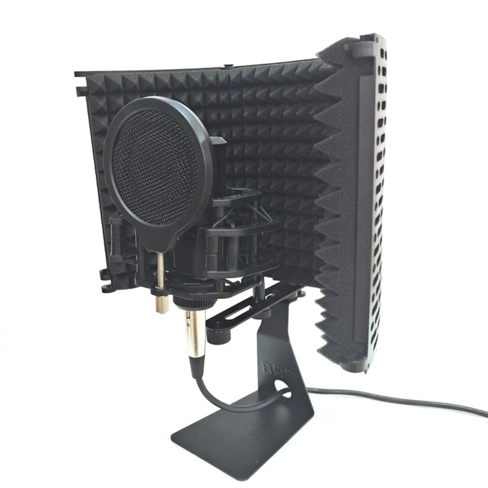 TEYUN T43 Microphone Shock Mount with Pop Filter 180-degree Adjustable Anti-Vibration Mic Holder for Studio Live-Streaming-4