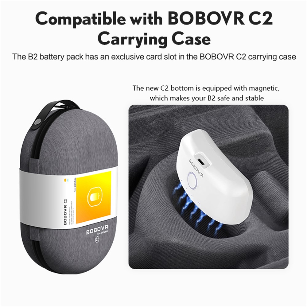 BOBOVR C2 Carrying Case for Oculus Quest 2 Lite Head Strap Hard Large Space Storage Box with Magnetic Design-8