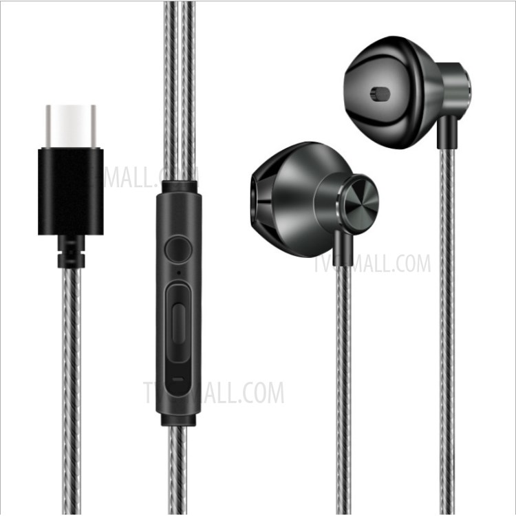 D10 In-ear Wire Control Music Headsets Corded Headphones - Type-C Plug-1