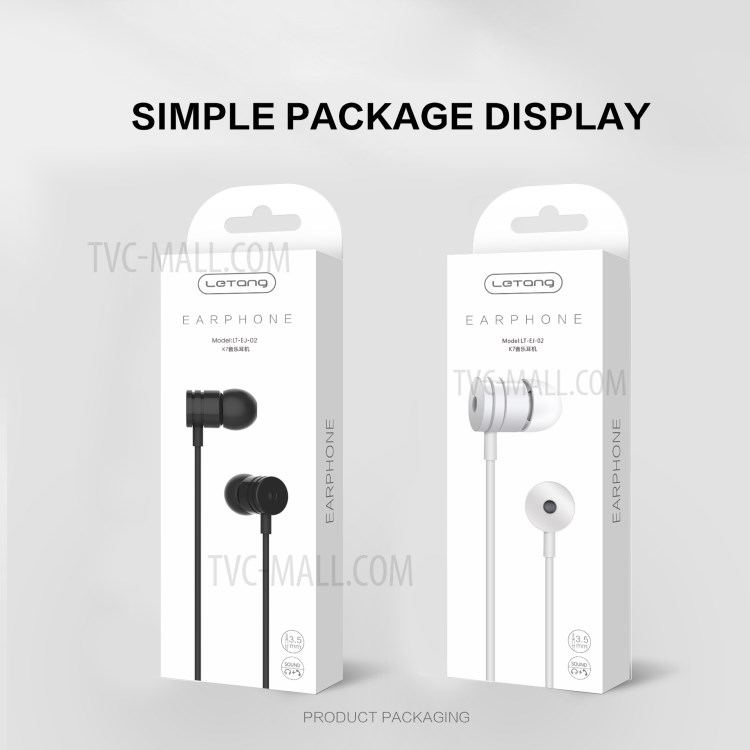 LETANG K7 3.5mm Wired Control Earphone In-ear Stereo Bass Earpiece Headset with MIC for Xiaomi Samsung Huawei - Black-10