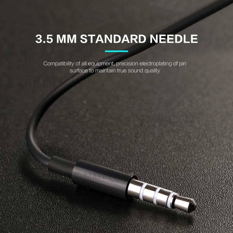 LETANG K7 3.5mm Wired Control Earphone In-ear Stereo Bass Earpiece Headset with MIC for Xiaomi Samsung Huawei - Black-4