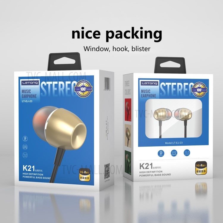 LETANG LT-EJ-23 K21 3.5mm Wired In-Ear Earphone Metal HIFI Earpiece Stereo Bass Headphone-10
