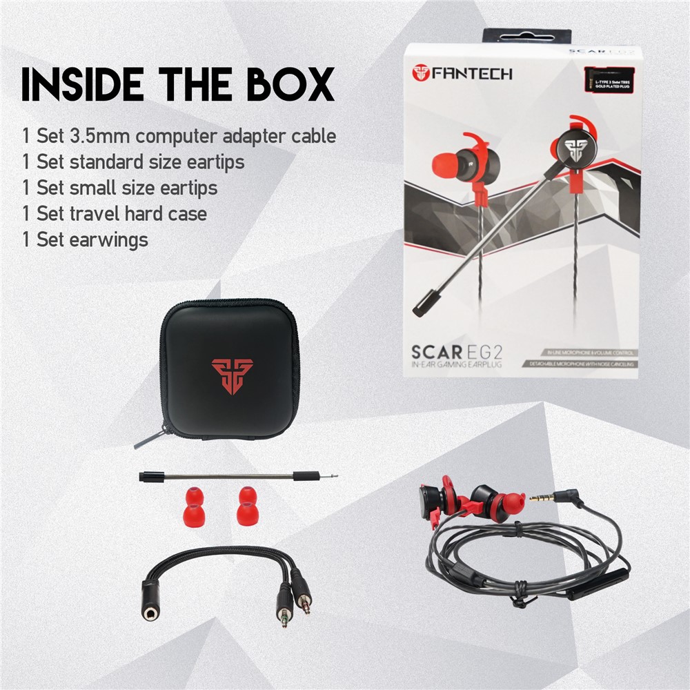 Fantech-Narbe EG2 3,5-mm-Jack-Kabel-Kopfhörer-Kopfhörer-In-Ear-Telefon-Computer-Gaming-Headset Mit MIC-11