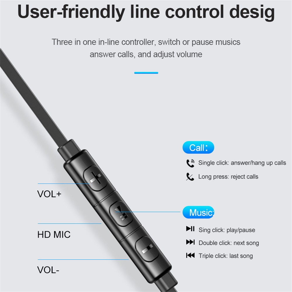 AWEI L1 3.5mm Wired Music Earphone HiFi Stereo In-ear Phone Tablet Headset with Wire Control Mic - Black-4