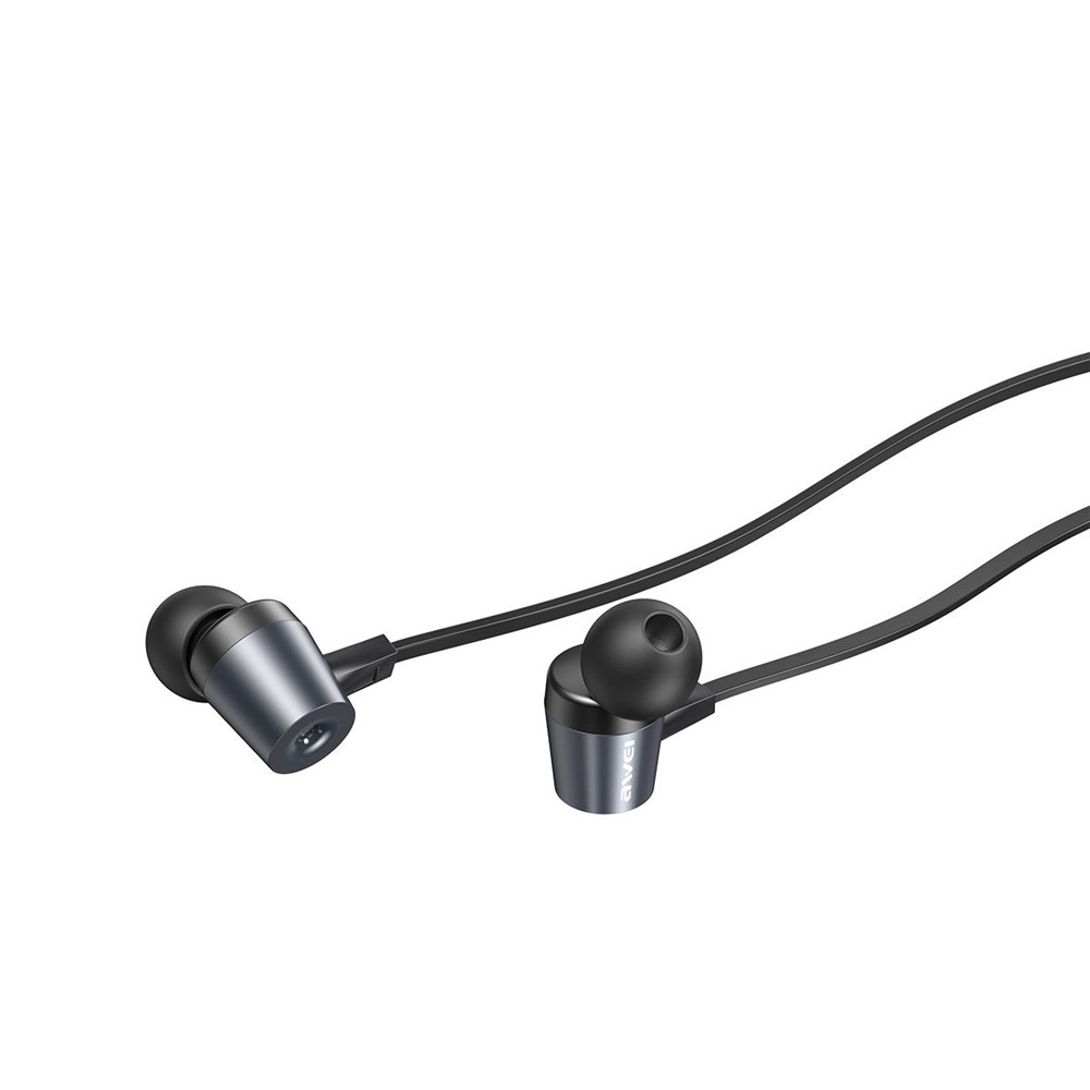 AWEI L1 3.5mm Wired Music Earphone HiFi Stereo In-ear Phone Tablet Headset with Wire Control Mic - Black-7