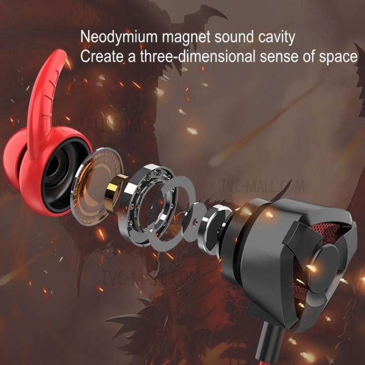 G9 Wired Gaming Headset Noise Cancelling Earphone In-Ear Headphone with Mic for Nintendo Switch/Samsung Galaxy/iPhone6 6s 5 - Red-2