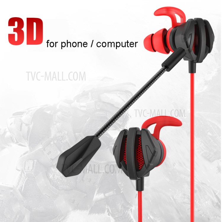 G6 3.5mm Wired Gaming Headphone with Mic Volume Control Noise Reduction Mobile PC Gamer Earphone - Red-4