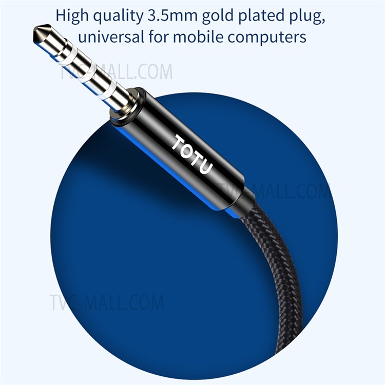TOTU EAUA-028 3.5mm Jack Wired Earphones In-ear Stereo Music Metal Shell Phone Headset with Mic - Black-6
