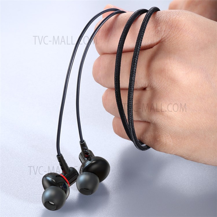 TOTU EAUA-028 3.5mm Jack Wired Earphones In-ear Stereo Music Metal Shell Phone Headset with Mic - Black-7