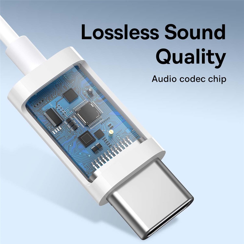 BASEUS Encok Type-C Lateral in-ear Wired Earphone Music Headset C17 - White-4