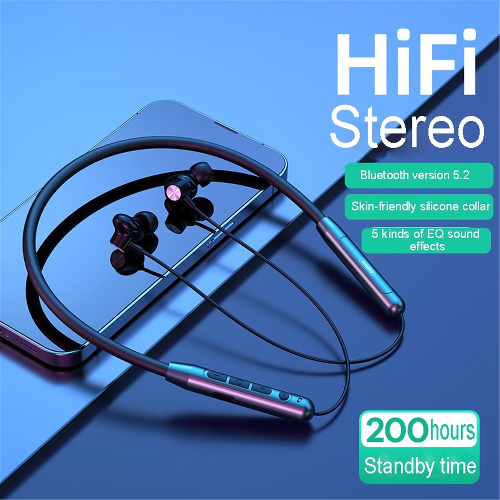 REMAX S110 Wireless Bluetooth 5.2 Headphone Stereo Bass Sport Running Magnetic Neckband Ear Earphone-2