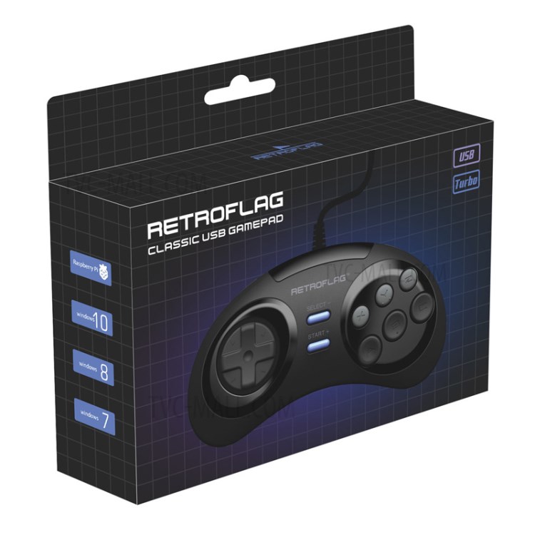 Retroflag USB Gamepad Classique Contrôleur MD Filaire Pour Windows / Mac OS / Framboise Pi / Commutateur De Console De Jeu Vidéo-4