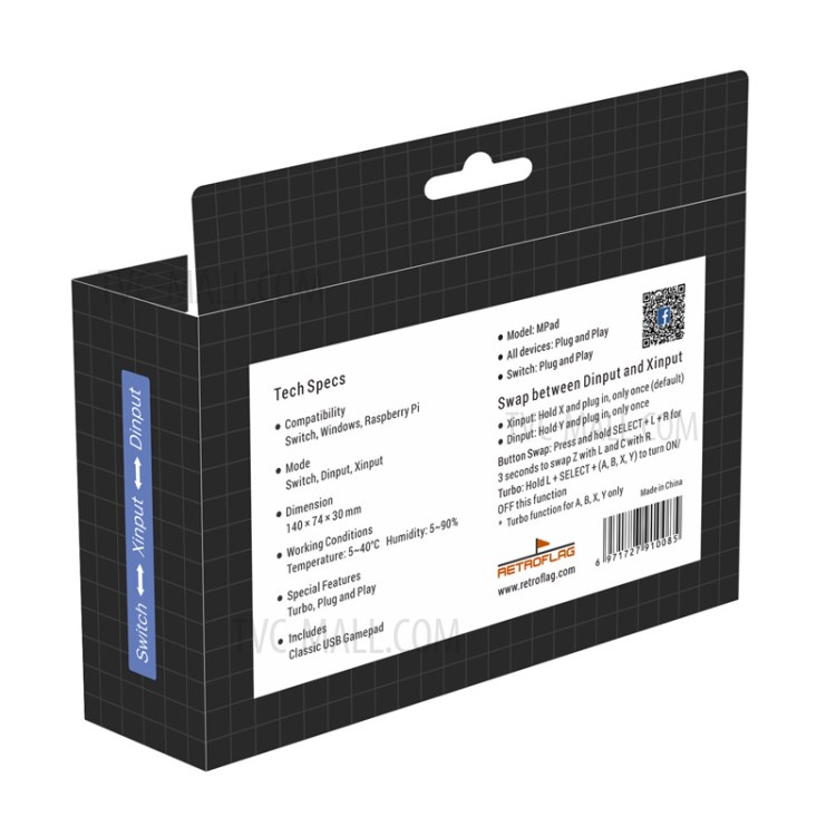 Retroflag USB Gamepad Classique Contrôleur MD Filaire Pour Windows / Mac OS / Framboise Pi / Commutateur De Console De Jeu Vidéo-5