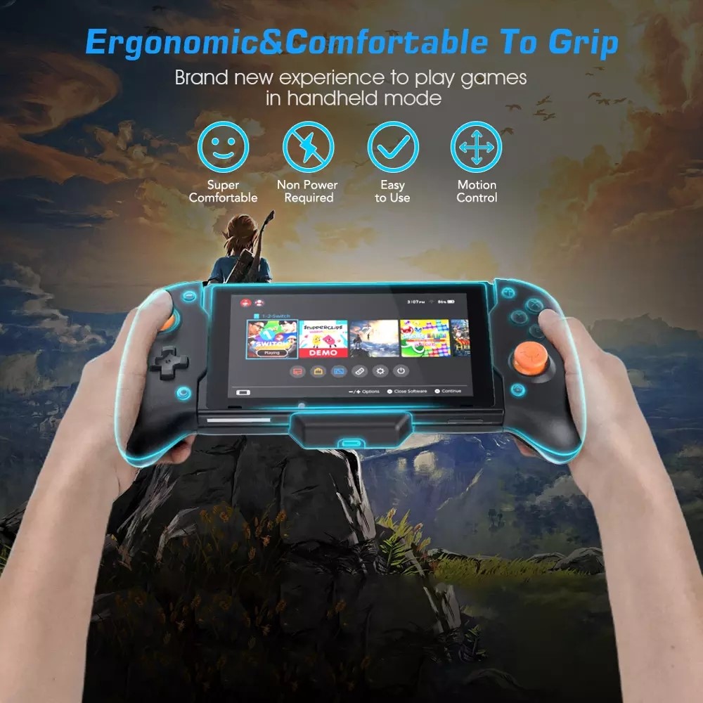 DOBE TNS-19252C Handheld Grip with Double Motor Vibration Built-in 6-Axis Gyro for Nintendo Switch Gamepad Controller-10