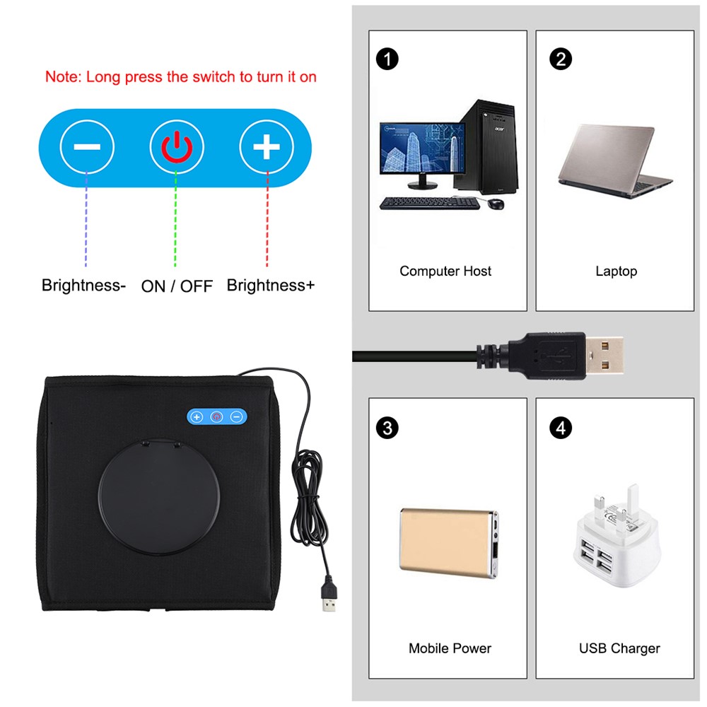 PULUZ PU5025 25cm Folding Portable Ring Light Photo Lighting Studio Shooting Tent Box-5