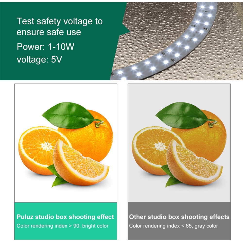 PULUZ PU5025 25cm Folding Portable Ring Light Photo Lighting Studio Shooting Tent Box-7