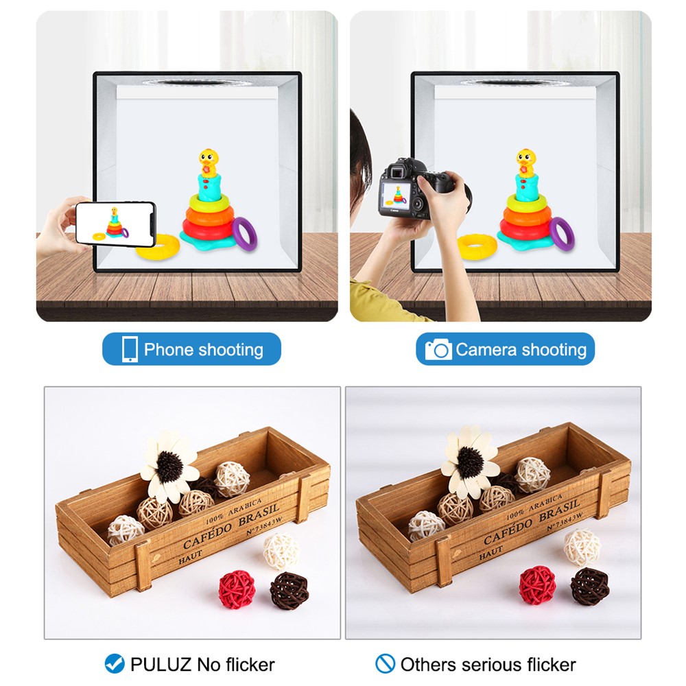 PULUZ PU5025 25cm Folding Portable Ring Light Photo Lighting Studio Shooting Tent Box-9