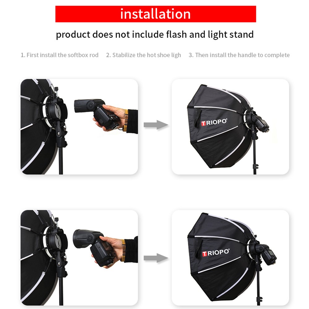 TRIOPO KX90 90cm Photo Bowens Mount Portable Octagon Umbrella Outdoor Soft Box Diffuser for Studio Flash Softbox-3