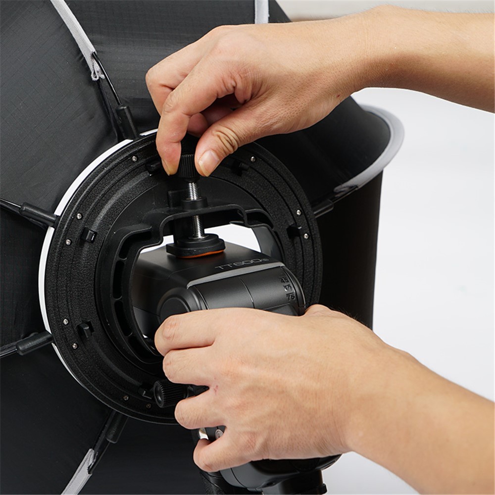 TRIOPO KS90 90cm Foldable Octagon Softbox Bracket Mount Soft Box Handle Diffuser for Speedlite Flash Light-10