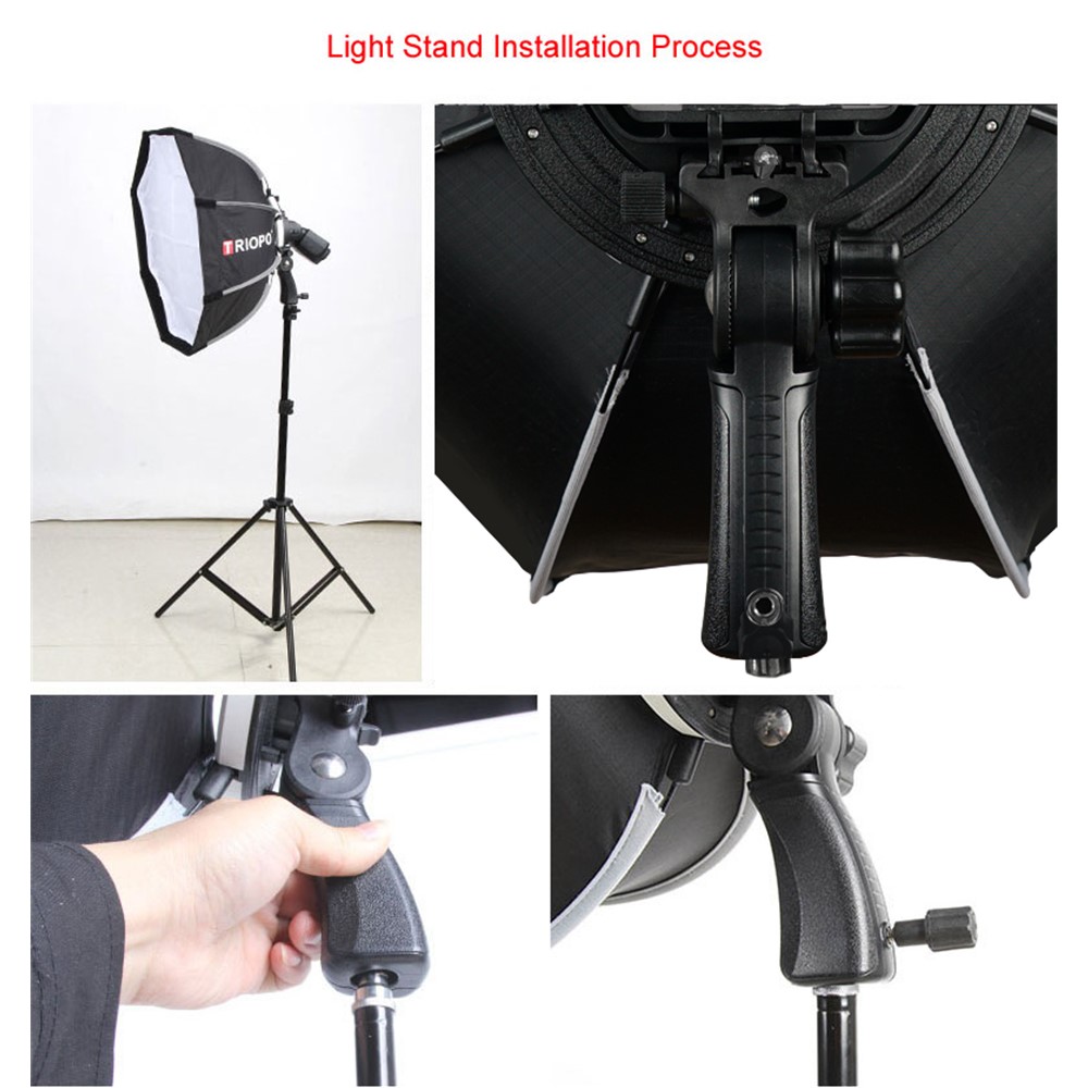 TRIOPO KS90 90cm Foldable Octagon Softbox Bracket Mount Soft Box Handle Diffuser for Speedlite Flash Light-3