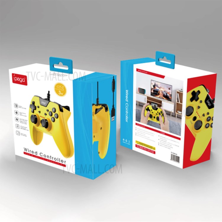 IPEGA PG-SW012 Wired Game Controller Dual-Vibration Turbo Gamepad for Nintendo Switch/PS3/PC/Android - Yellow-11